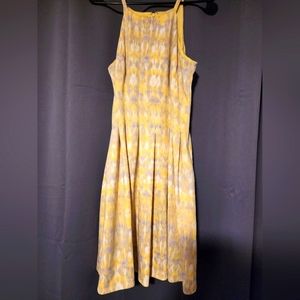Calvin Klein || yellow, lavender and white halter summer mini dress - Size 8